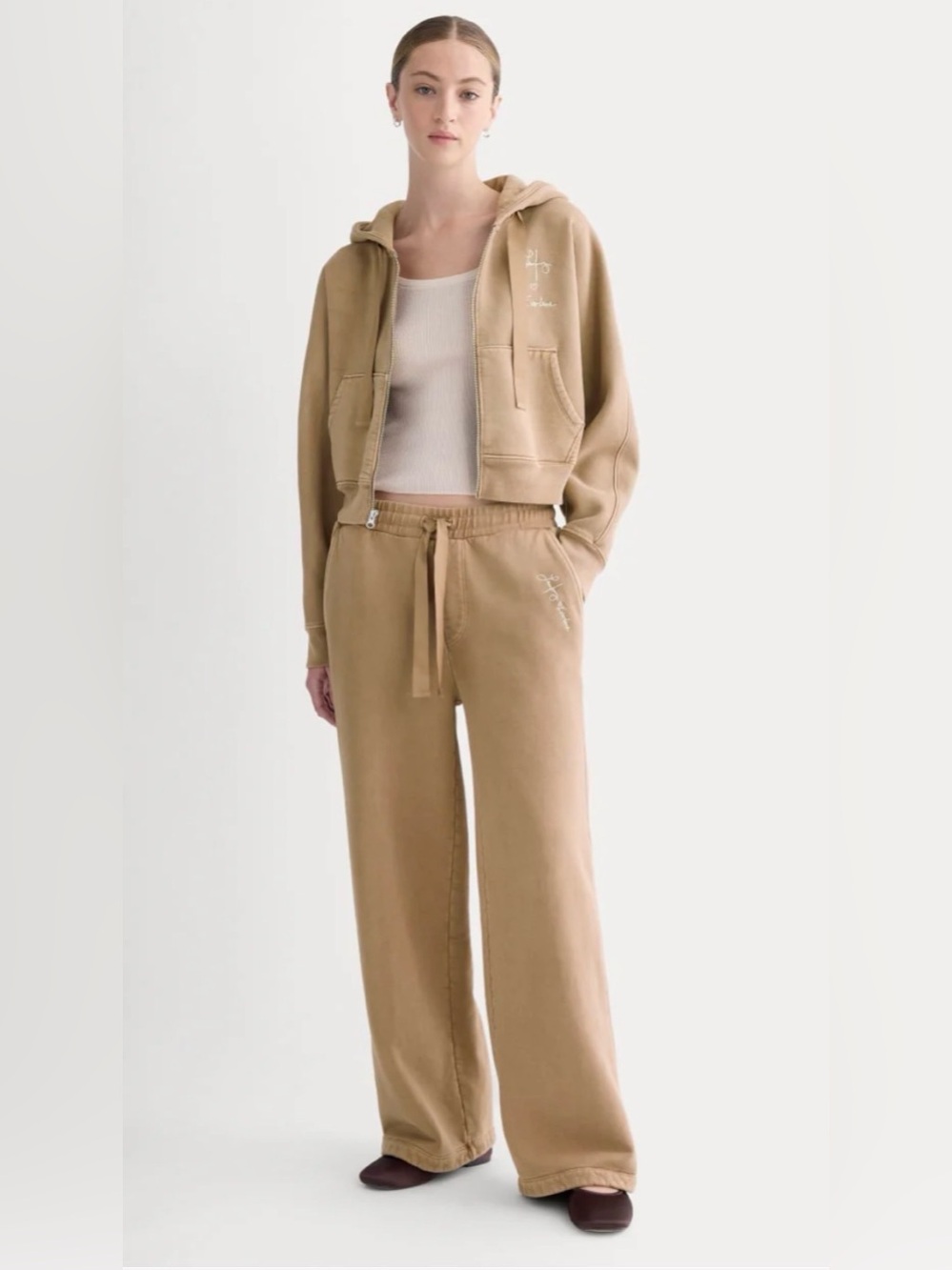 New EVERLANE X THE LAUFEY FOUNDATION WIDE-LEG SWEATPANT in Weathered Clay Size S